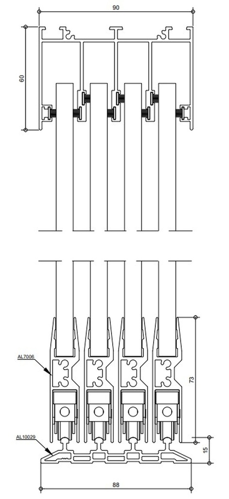 Luxe glazen schuifwanden | Breedte tot 400cm x Hoogte tot 265cm