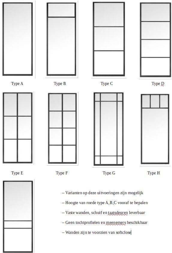 Steellook glazen vaste wand