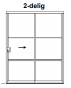 Metallook glazen schuifwanden | Breedte tot 200cm x Hoogte tot 250cm