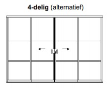 Metallook glazen schuifwanden | Breedte tot 500cm x Hoogte tot 250cm | Dubbel schuivend