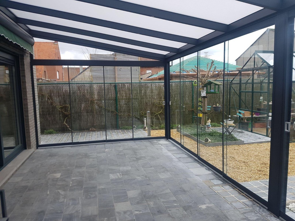 Basic glazen schuifwand | 3 rail | breedte 186 t/m 288cm
