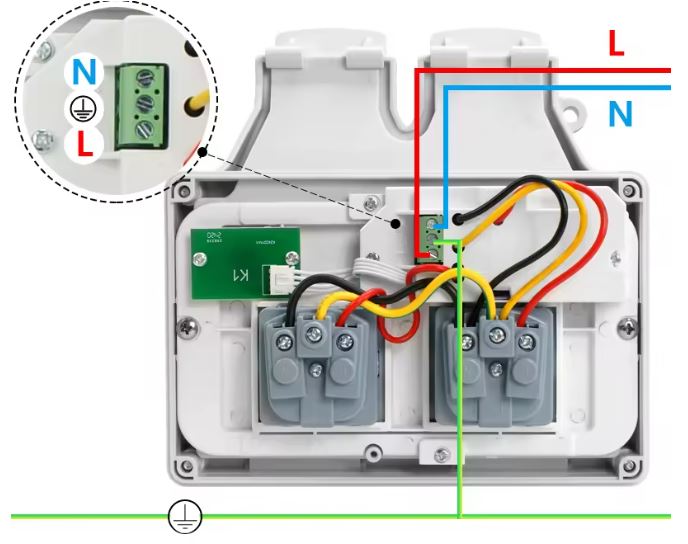 Wandcontactdoos enkel | WiFi Tuya | IP55