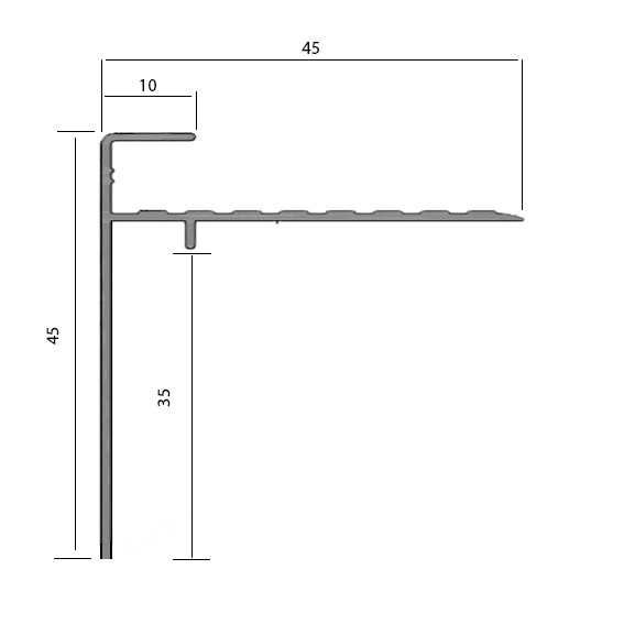 Daktrim recht | 45x45x2500mm