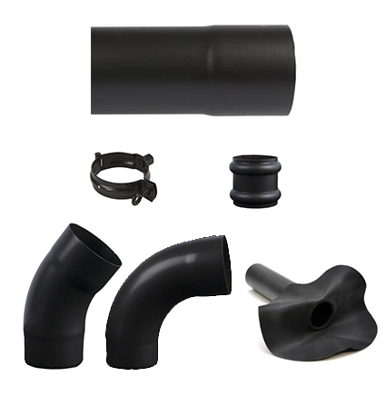 Aluminium hemelwaterafvoer set | Graphite black | onderuitloop
