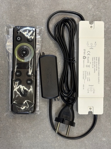 LED transformator | connector 12-gats | afstandsbediening | parallel | 36 watt
