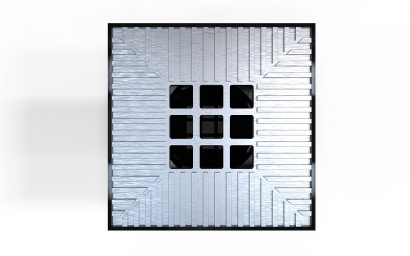 Afvoerput met aluminium rooster | 200x200mm | 3 uitloopmogelijkheden