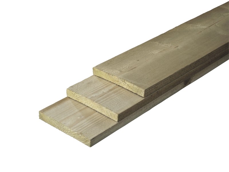 Plank naaldhout vuren celfix | 2.2x12x400cm | geïmpregneerd vers en fijnbezaagd