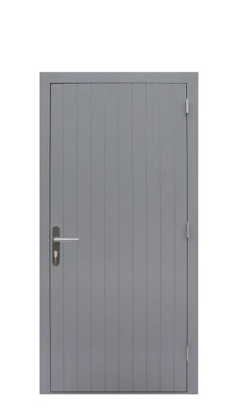 Hardhouten enkele deur | incl. RVS beslag | grijs gegrond