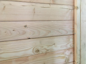Veranda wand douglas hout | HxB: 230x400cm