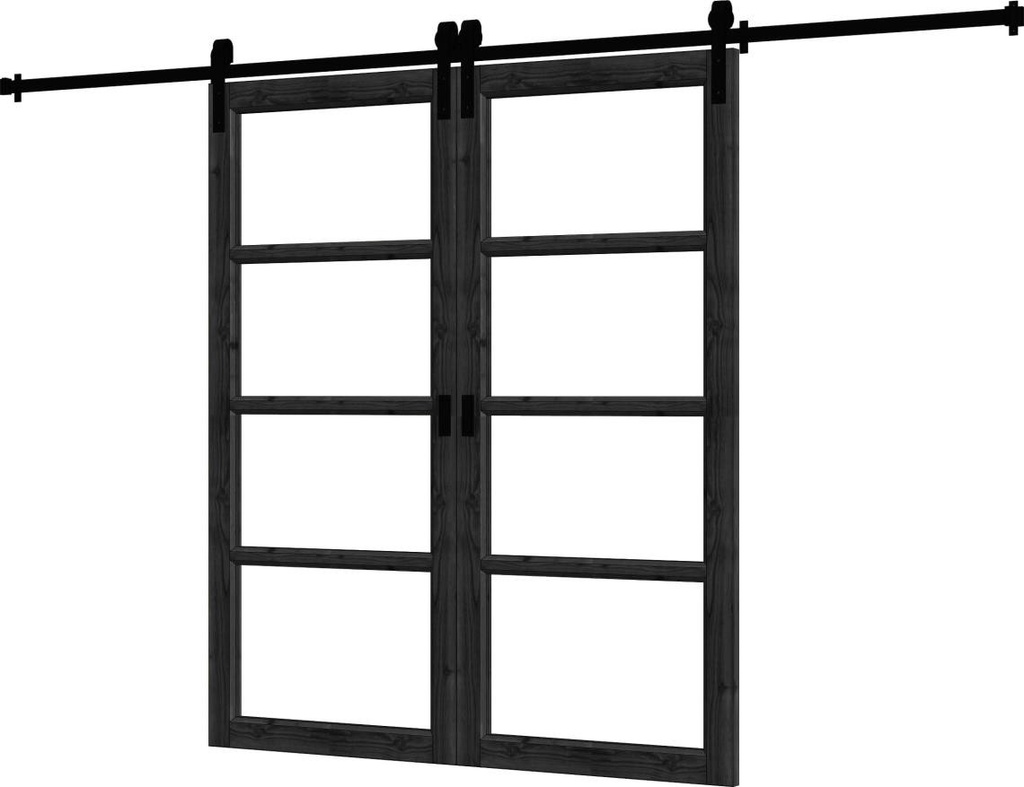 Steel Look schuifdeur dubbel Douglas | dubbel glas | incl. hang- en sluitwerk