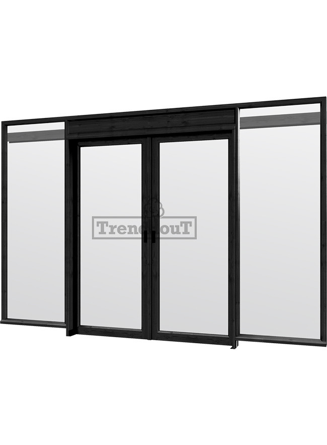 Steel Look raam met dubbele schuifdeuren | dubbel glas | incl. bevestigingsmaterialen