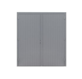 Hardhouten dubbele deur | incl. RVS beslag | grijs gegrond