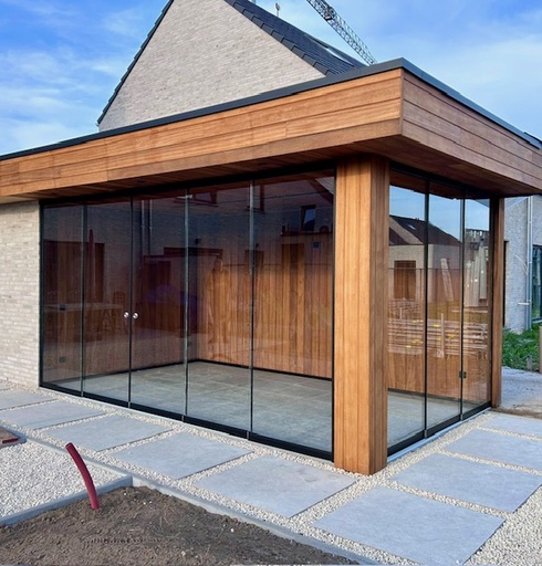 Luxe glazen schuifwanden | Breedte tot 400cm x Hoogte tot 265cm