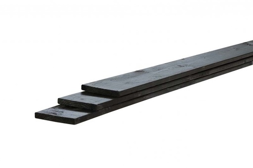 [VS.1001395180P] Plank vuren celfix | rustiek zwart | 1.8x14.5x180cm | geschaafd en geïmpregneerd