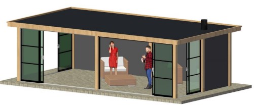 Metallook glazen schuifwanden | Breedte tot 500cm x Hoogte tot 250cm | Dubbel schuivend