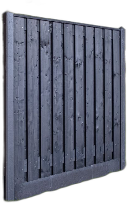 Zwart geïmpregneerd | hout en beton | antraciet | incl. plaatsing