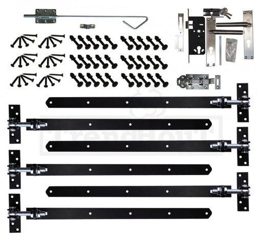 [ZTM.21012022.4] Beslagset compleet zwart | dubbele Douglas deur XL