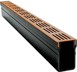 [LT.104-2018] Drain Design lijngoot | 65 x 100 x 1000mm | Cortenstaal rooster