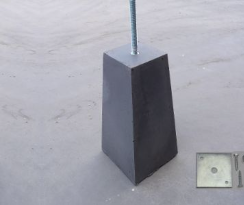[BET-01 810598] Piramidemodel betonpoer antraciet | incl. stelplaat