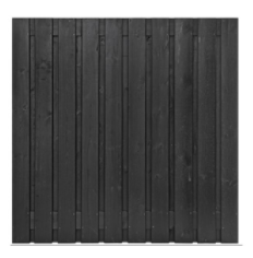 Luxe tuinscherm | 19+2 planks | zwart gespoten en geschaafd