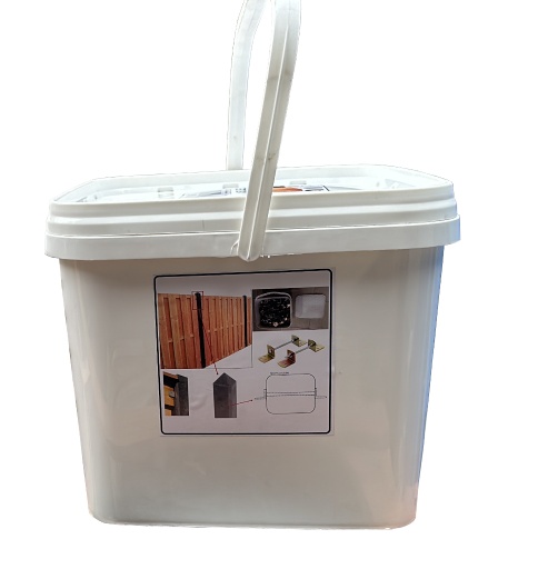 [WI-067] L-beslag voor betonschutting | emmer 150 sets voorgemonteerd