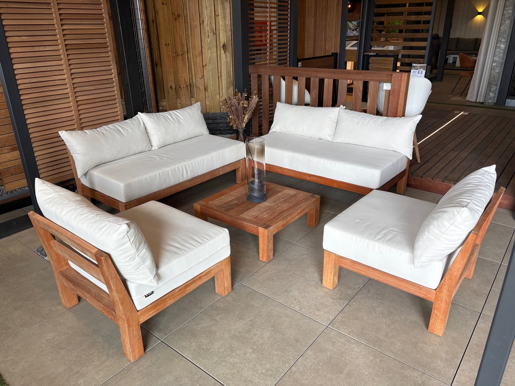 [DH.] Hardhouten Lounge set | 6 delige set | opstelling 1
