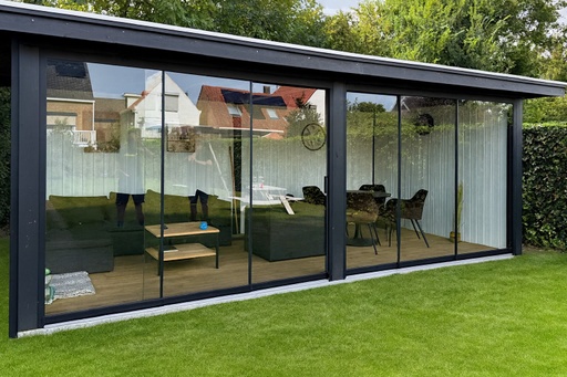 Basic glazen schuifwand | 3 rail | breedte 234 t/m 297cm