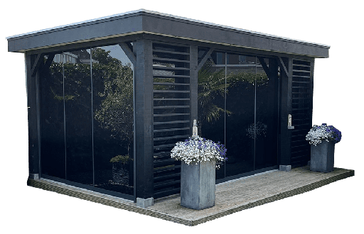 Basic glazen schuifwand | getint glas | 3 rail | breedte 267 t/m 297cm