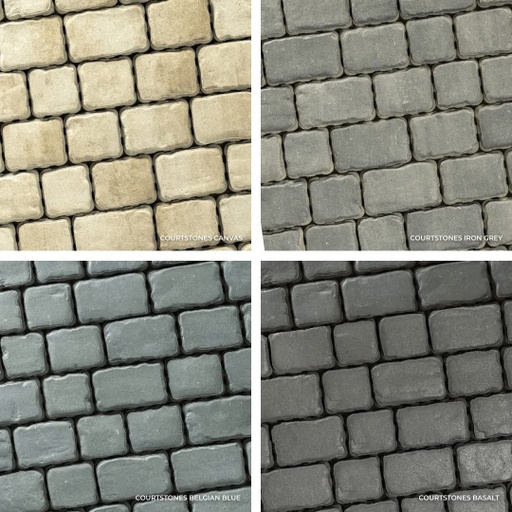 Courtstones mix afmeting 6cm dik | 4 kleuren leverbaar