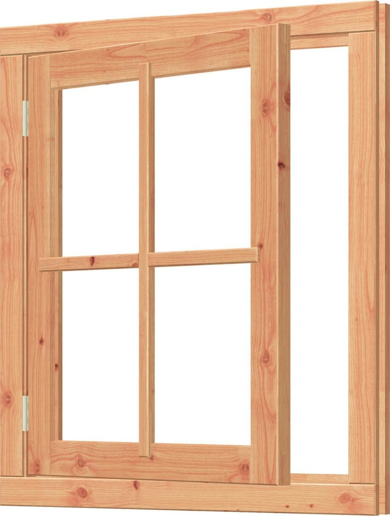 Vleugelraam | enkelglas 4-ruits | 80.8x143cm | douglas | incl. hang- en sluitwerk