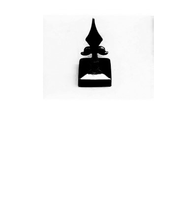 Paal ornament, speervorm, zwart gepoedercoat